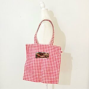 eataly gingham canvas tote bag
